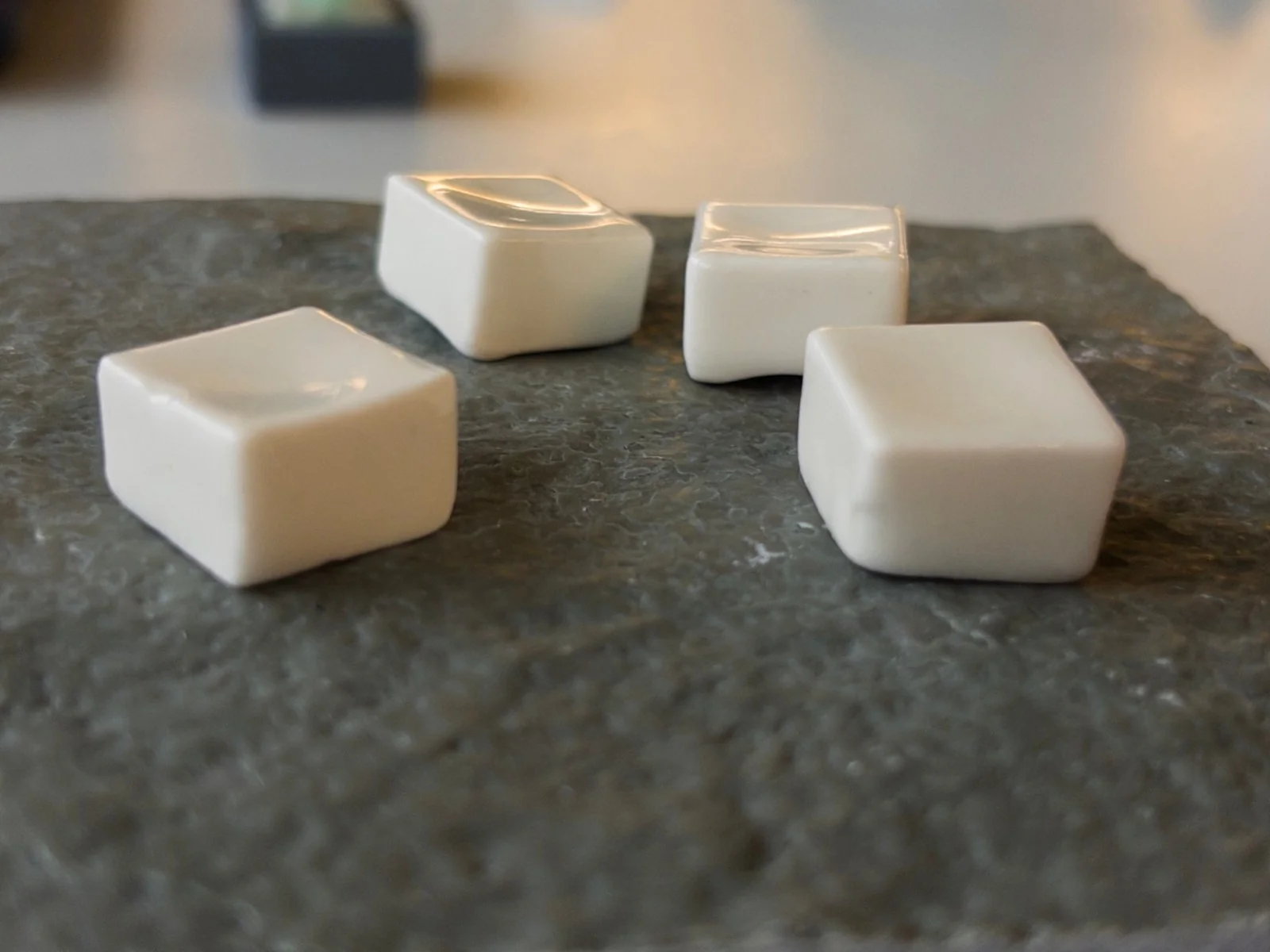Finished porcelain keycaps